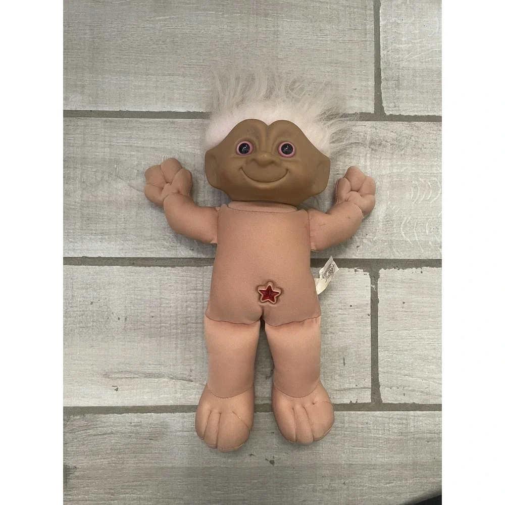 Vintage Treasure Troll Doll Pink Star Belly Button Pink‎ Hair Collectors 1991